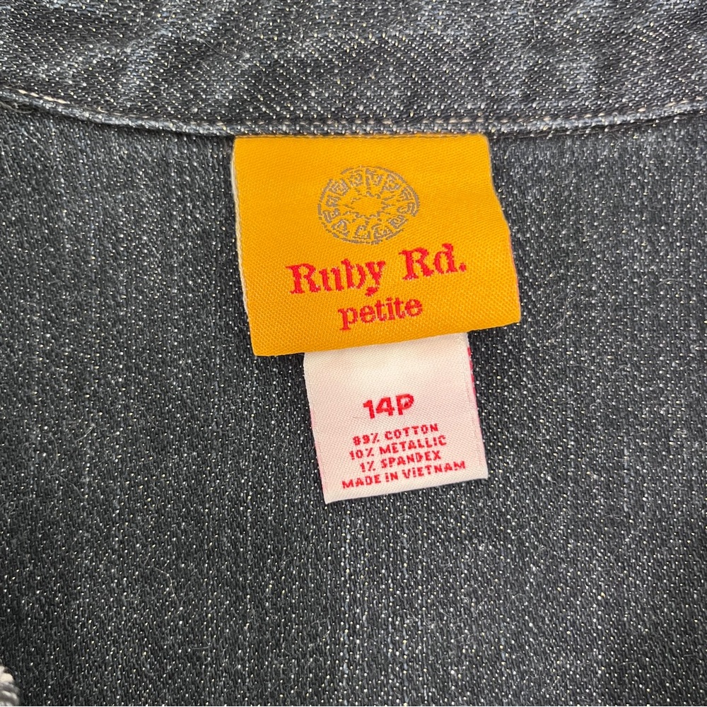 Ruby Rd. Gold Thread Denim Jacket - image 3